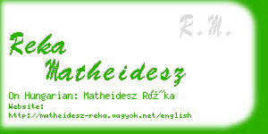 reka matheidesz business card